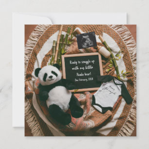 Carte d'annonce de grossesse Boho Neutre Panda