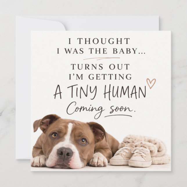 Carte d'annonce de grossesse de chien (Devant)