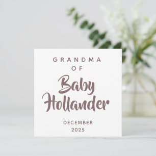 Carte d'annonce de grossesse de grand-mère de bébé