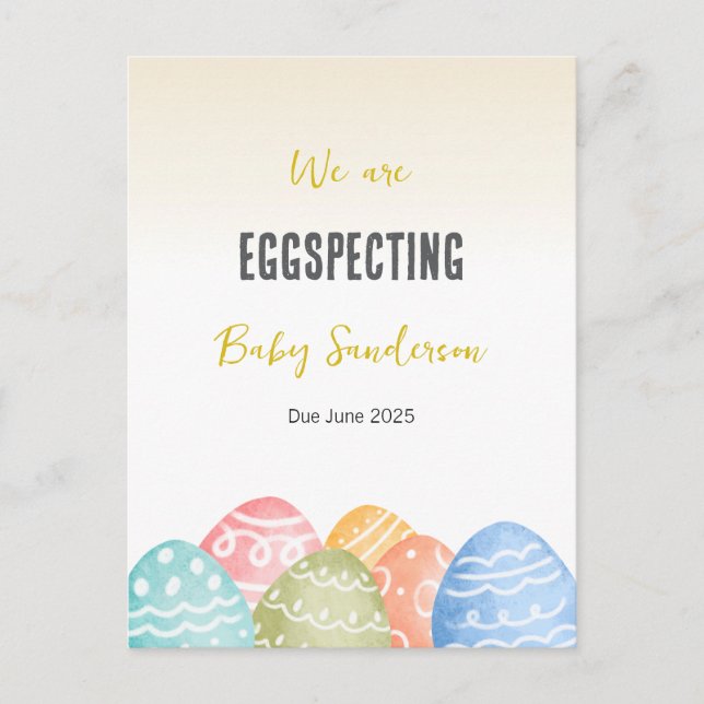 Carte d'annonce de grossesse, Eggspecting  (Devant)