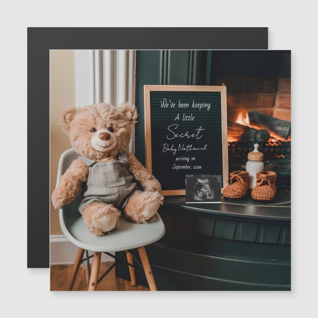 Carte d'annonce de grossesse minimaliste moderne n (Devant / Derrière)