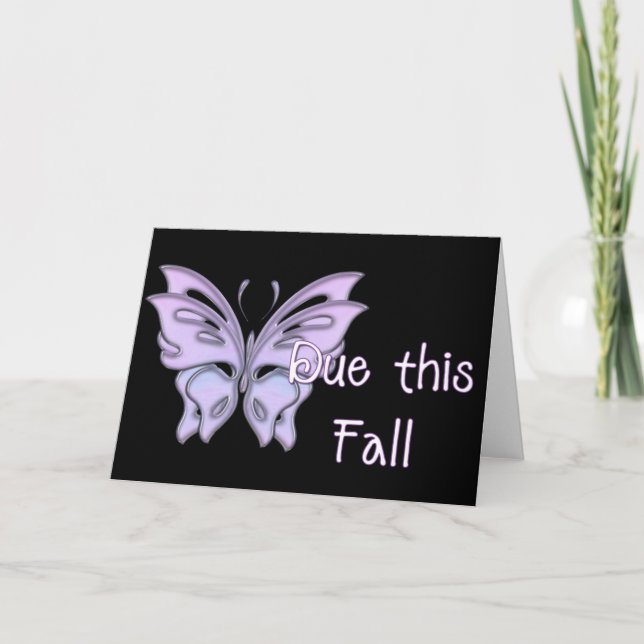 Carte d'annonce de grossesse Papillon cet automne (Devant)