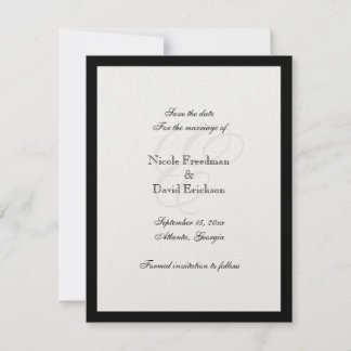 Carte d'annonce de mariage à monogramme avec bordu