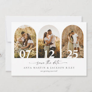 Carte d'annonce de mariage à photo d'arche 'Save T