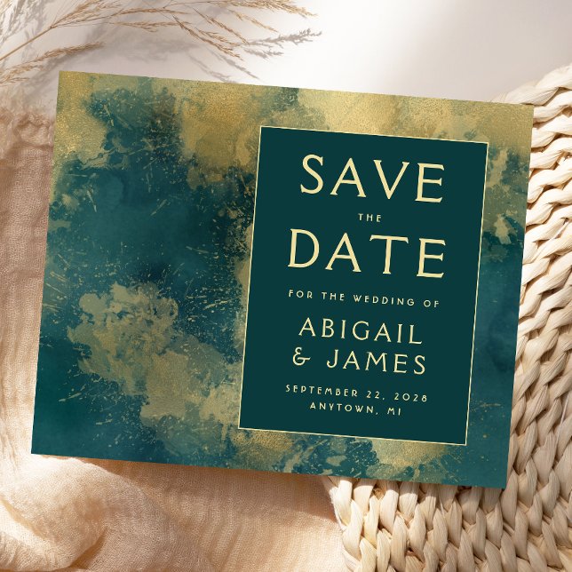 Carte d'annonce de mariage aquarelle abstraite sar (Créateur téléchargé)