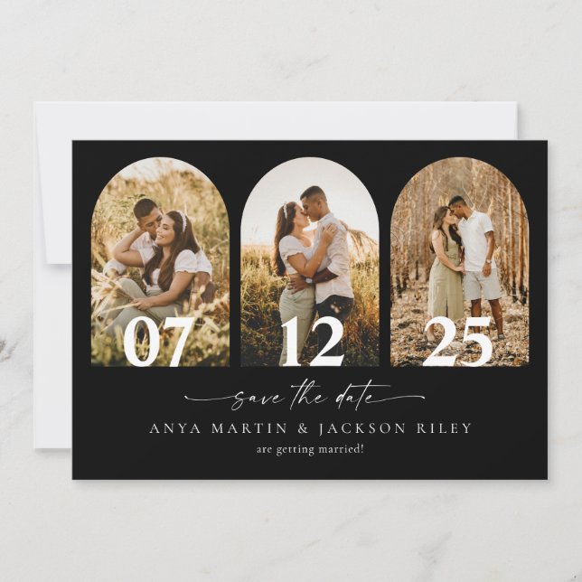 Carte d'annonce de mariage Arch Photo Save The Dat (Devant)