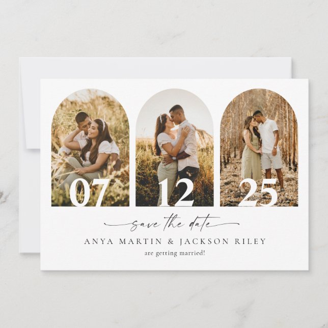Carte d'annonce de mariage avec photo d'arche pour (Devant)