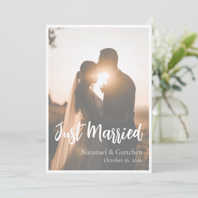 Carte d'annonce de mariage avec photo de mariage ' (Debout devant)
