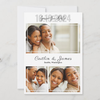 Carte d'annonce de mariage avec photo "Save the Da