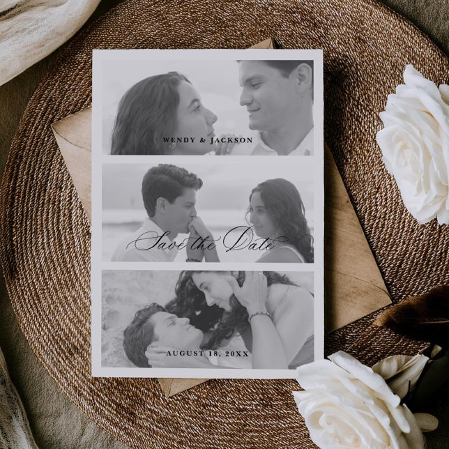 Carte d'annonce de mariage chic et large avec phot (Créateur téléchargé)