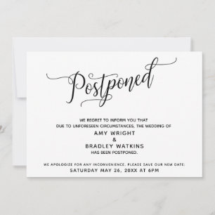 Carte d'annonce de mariage élégamment retardée