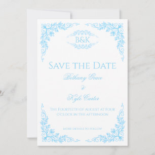Carte d'annonce de mariage élégante à monogramme f