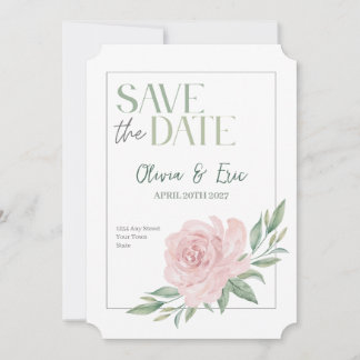 Carte d'annonce de mariage élégante florale