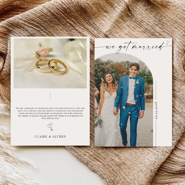 Carte d'annonce de mariage élégante 'Nous nous som (Créateur téléchargé)