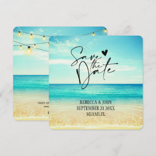 Carte d'annonce de mariage estival élégant sur la