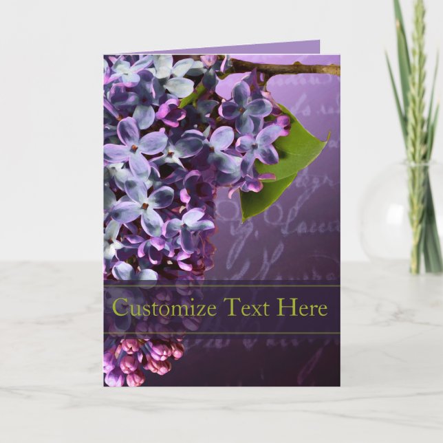 Carte d'annonce de mariage et d'événement lilas (Devant)