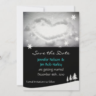 Carte d'annonce de mariage hivernal