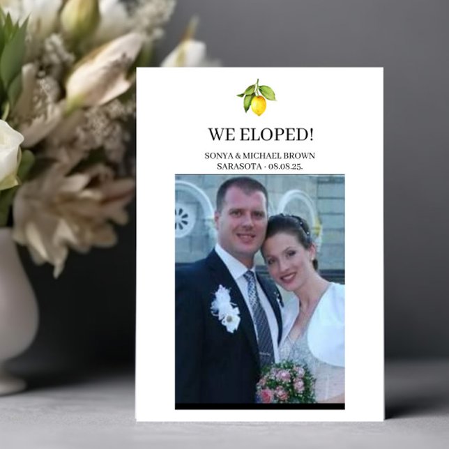 Carte d'annonce de mariage intime Citron Jaune (Créateur téléchargé)