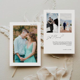 Carte d'annonce de mariage minimaliste Just Marrie