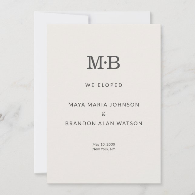 Carte d'annonce de mariage minimaliste moderne (Devant)