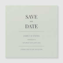 Carte d'annonce de mariage minimaliste | Vert saug