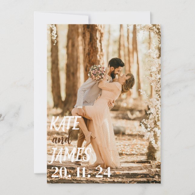 Carte d'annonce de mariage personnalisée (Devant)