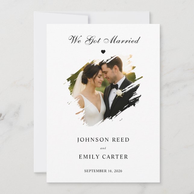 Carte d'annonce de mariage personnalisée (Devant)