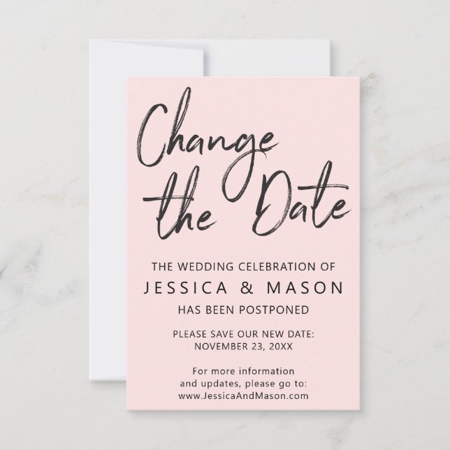 Carte d'annonce de mariage reporté (Devant)