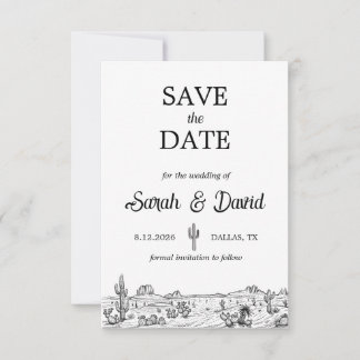 Carte d'annonce de mariage western vintage "Save t
