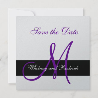Carte d'annonce de monogramme Simple Save the Date