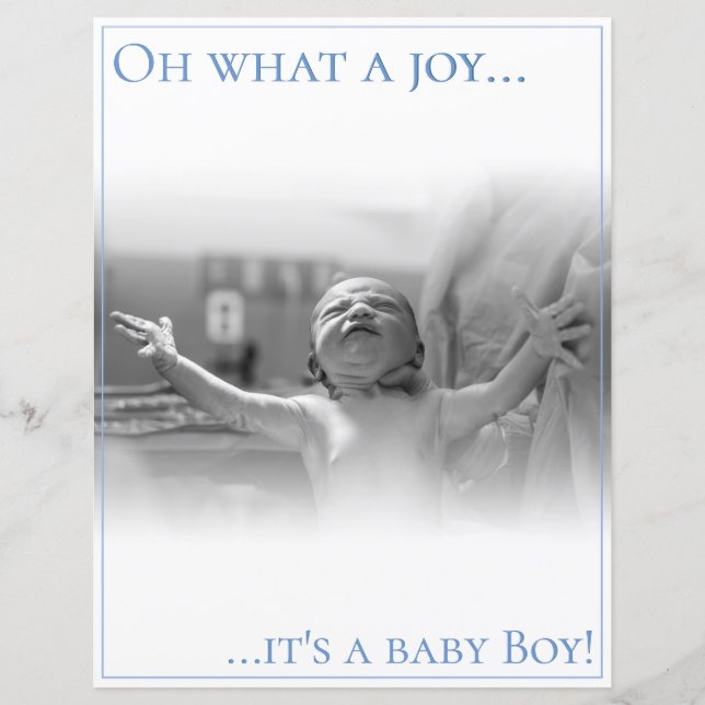 Carte d'annonce de naissance avec bébé (Devant)