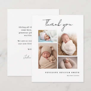 Carte d'annonce de naissance avec plusieurs photos