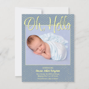 Carte d'annonce de naissance Baby Oh, Hello Flat