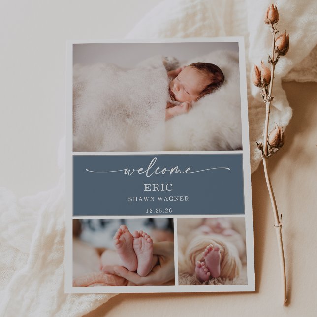 Carte d'annonce de naissance de bébé avec photo en (Créateur téléchargé)