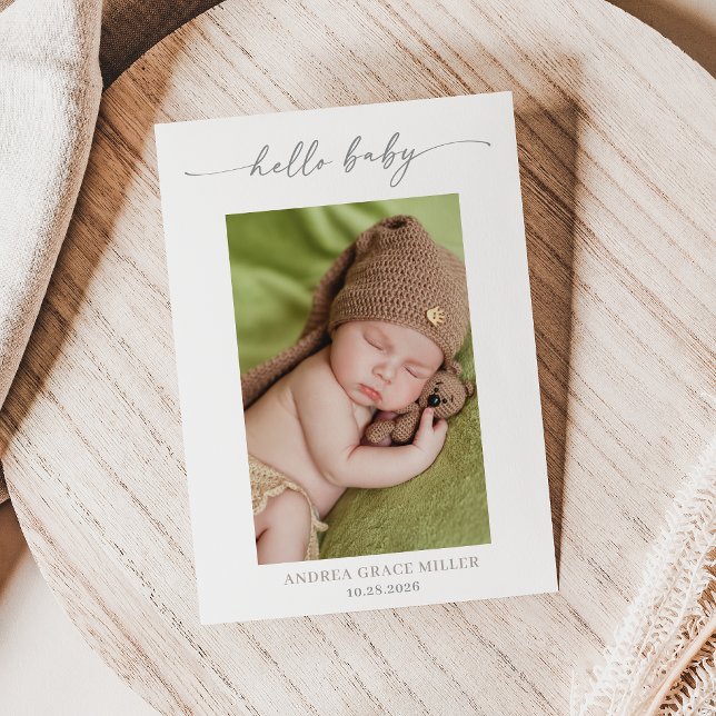Carte d'annonce de naissance de bébé avec photo et (Créateur téléchargé)