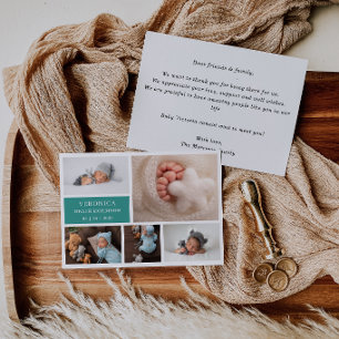 Carte d'annonce de naissance de bébé en collage ph