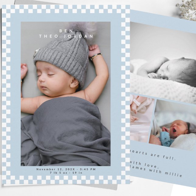Carte d'annonce de naissance de bébé moderne et mi (Créateur téléchargé)