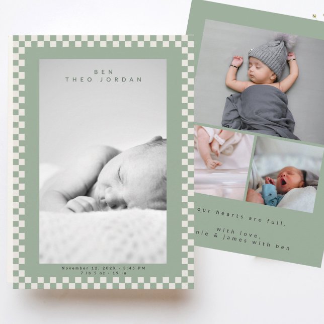 Carte d'annonce de naissance de bébé moderne et mi (Créateur téléchargé)