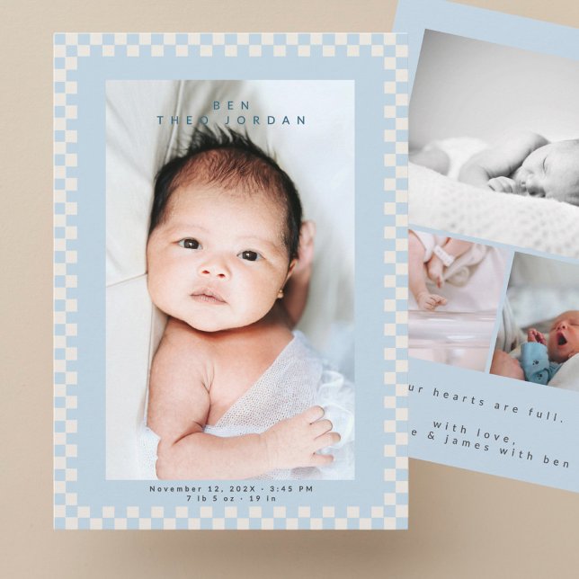 Carte d'annonce de naissance de bébé moderne et mi (Créateur téléchargé)