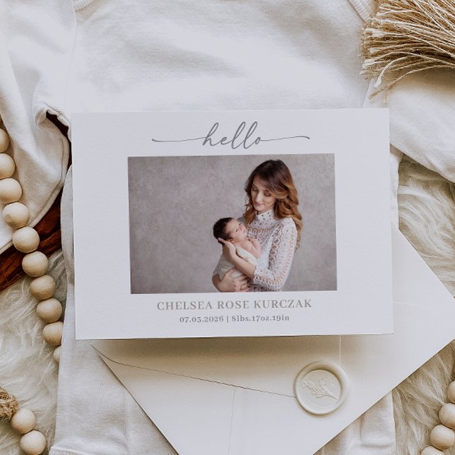 Carte d'annonce de naissance de bébé photo Chic Mi (Créateur téléchargé)