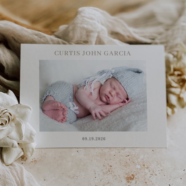 Carte d'annonce de naissance de bébé simple et min (Créateur téléchargé)