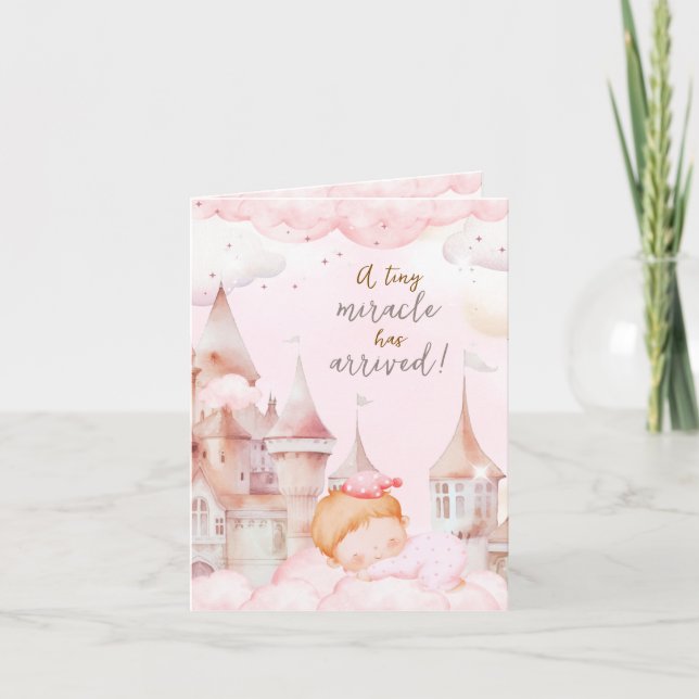 Carte d'annonce de naissance de fille du Château d (Devant)
