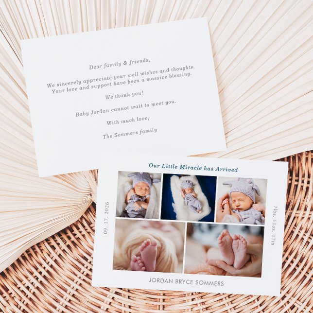 Carte d'annonce de naissance de notre miracle (Créateur téléchargé)