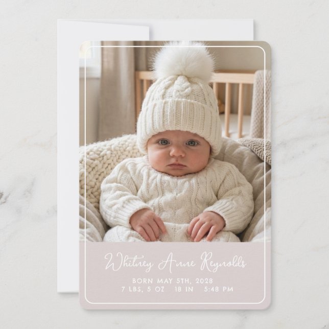 Carte d'annonce de naissance Whimsy Flat (Devant)