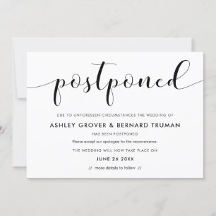 Carte d'annonce de nouvelle date de mariage