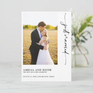 Carte d'annonce de photo de mariage Just Married