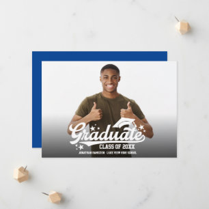 Carte d'annonce de photo de remise de diplôme d'ét