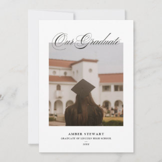 Carte d'annonce de photo de remise de diplôme en é