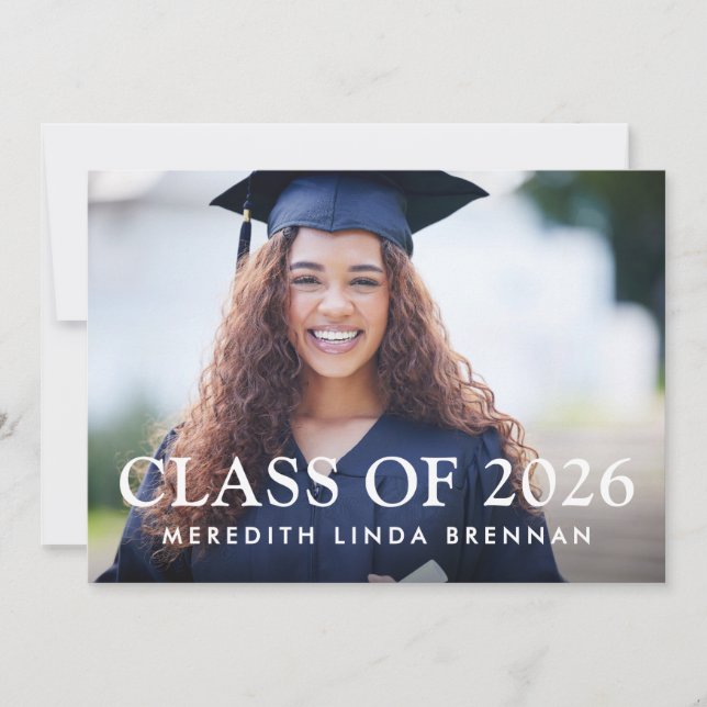 Carte d'annonce de photo de remise des diplômes Pr (Devant)
