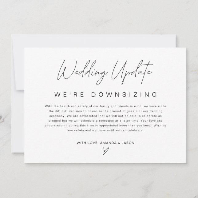 Carte d'annonce de réduction de mariage minimalist (Devant)